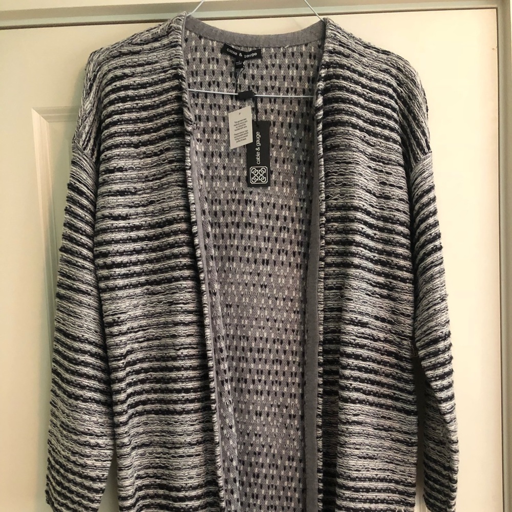 Cozy black and gray cardigan sweater